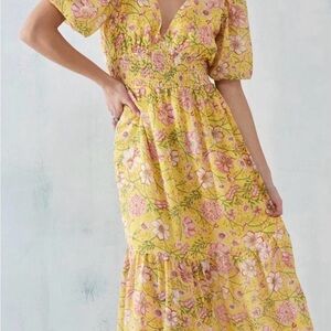 Billabong Yellow Floral Maxi Surfer Girl Dress